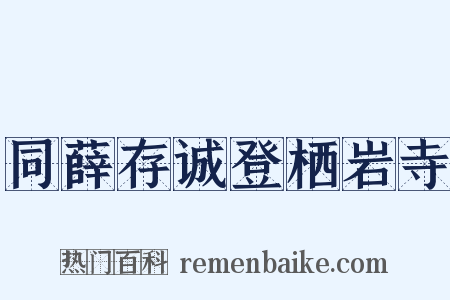 同薛存诚登栖岩寺是什么意思的图片